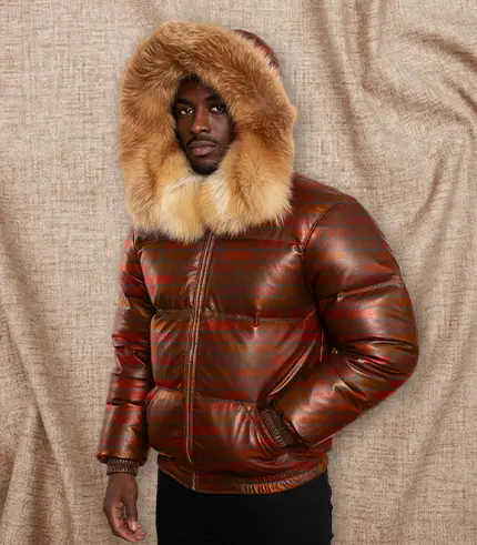 Brick pattern Puffer Jacket