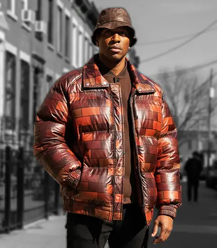 Brick pattern Puffer Jacket